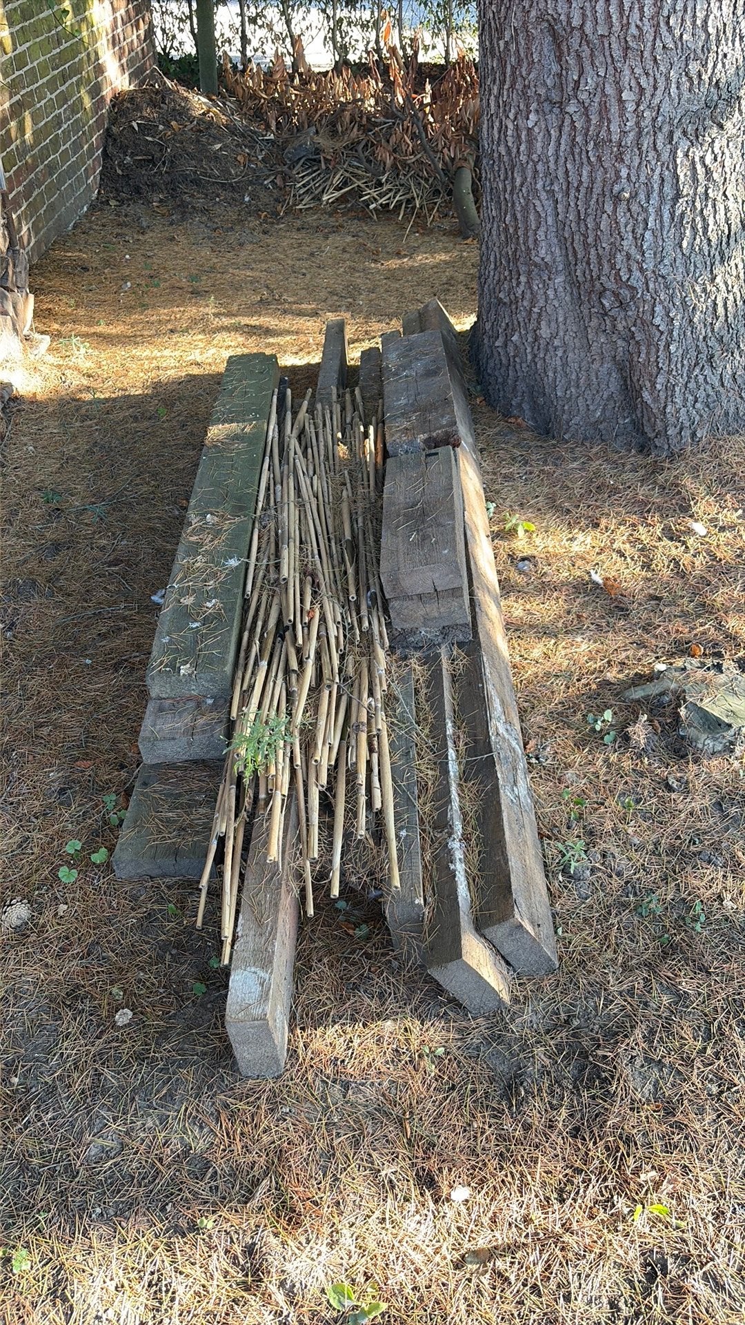 GRATIS hout balken (Gent), Tuin en Terras, Ophalen, Gebruikt, Balken