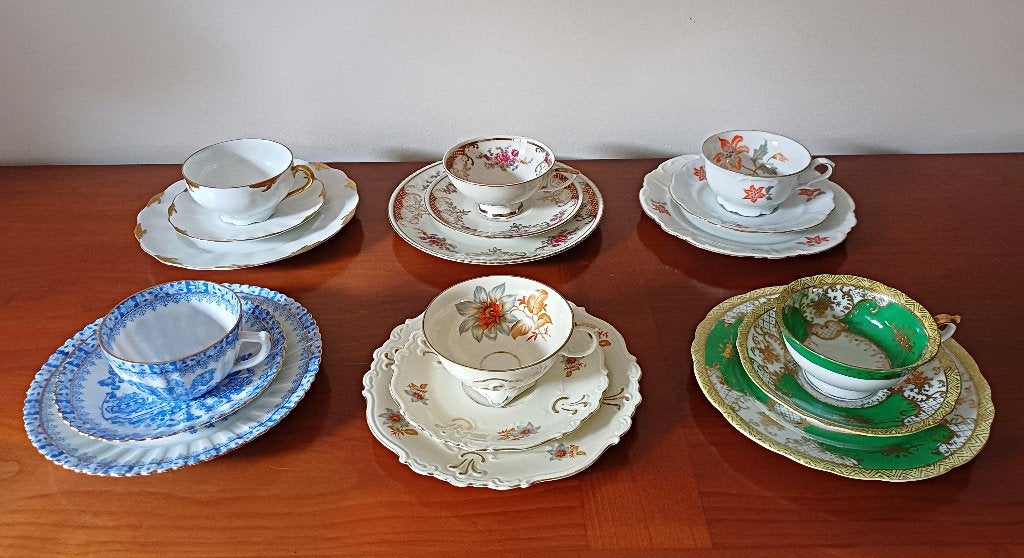Superbes sets à thé en porcelaine 6 trios Weimar Bavaria ea, Antiquités & Art, Enlèvement