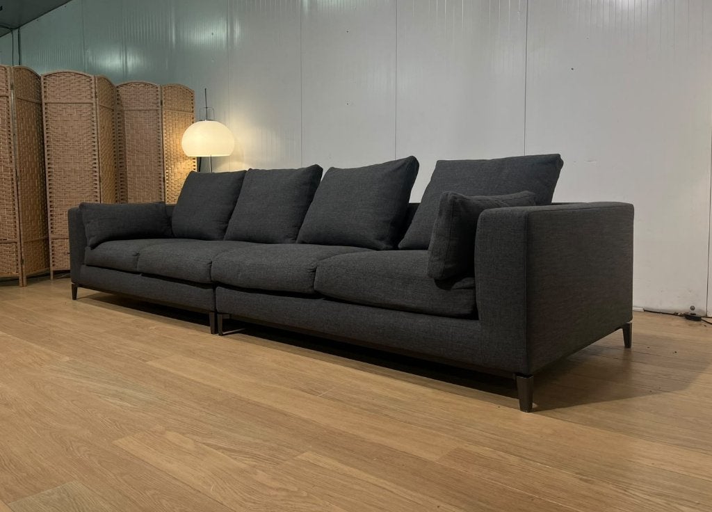 ZGAN Minotti Andersen 4-Zits NP €20000 GARANTIE, Huis en Inrichting, 100 tot 125 cm, 300 cm of meer, Zo goed als nieuw, Rechte bank