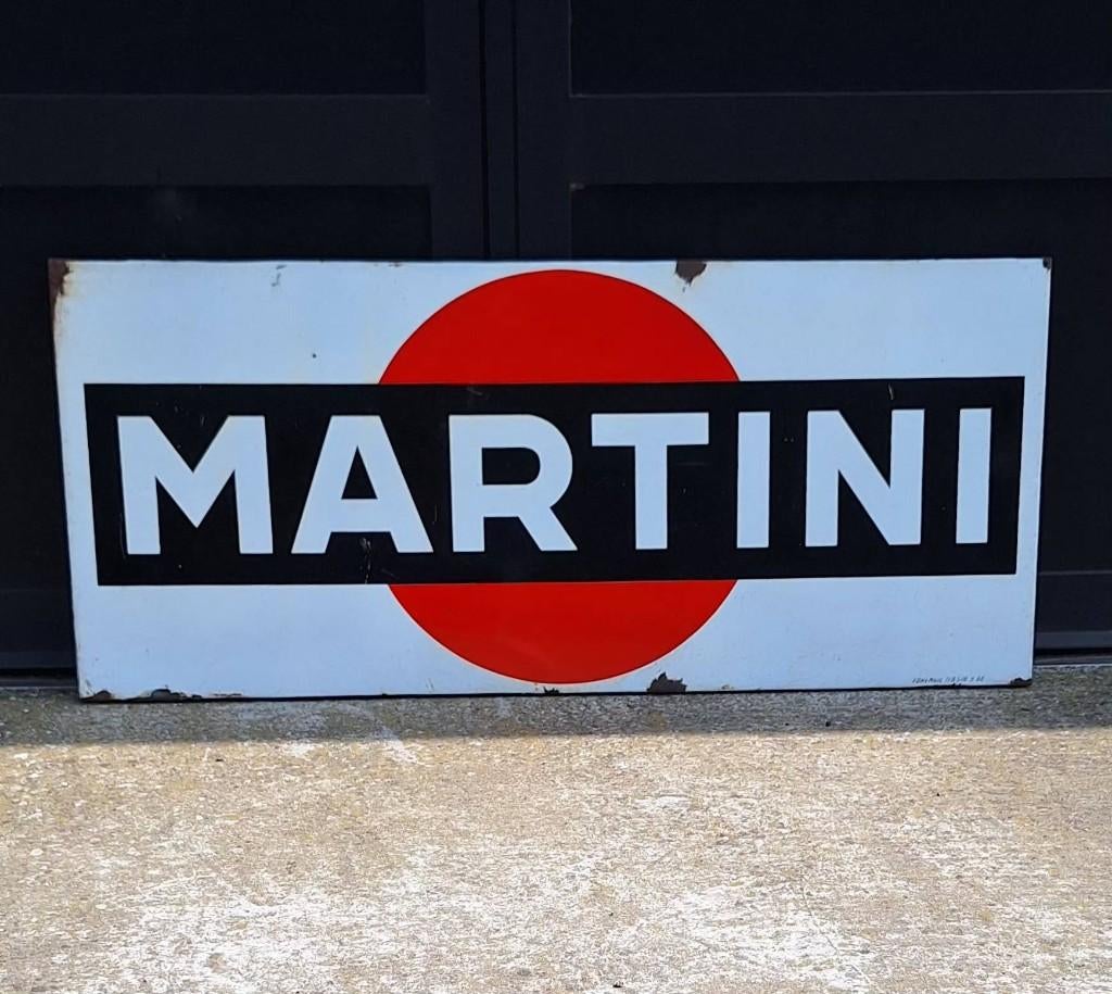 Groot emaille reclamebord van Martini🍸, Enlèvement, Utilisé, Panneau publicitaire