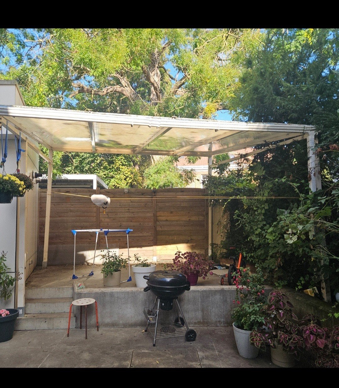 Overkapping terras 4x4 meter, Ophalen