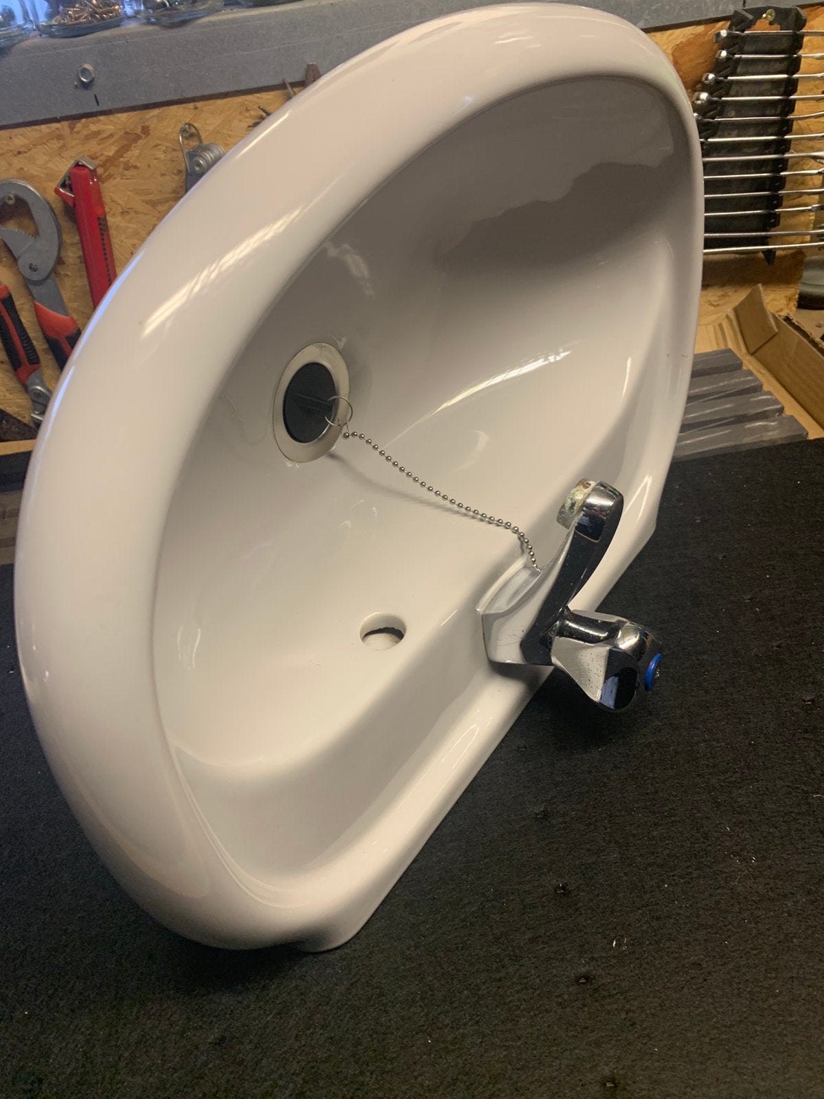 Licht grijs, Doe-het-zelf en Bouw, Ophalen, Gebruikt, Wastafel