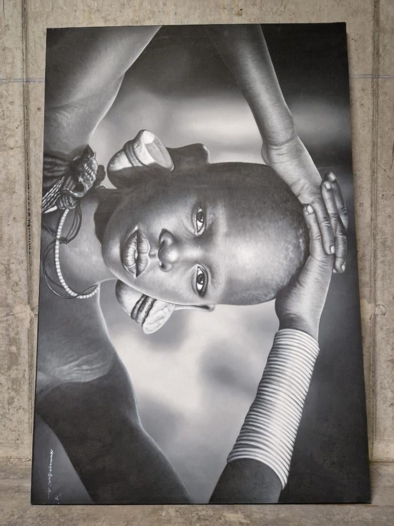Afrikaanse afbeelding/schilderij, Antiek en Kunst, Kunst | Schilderijen | Modern, Ophalen
