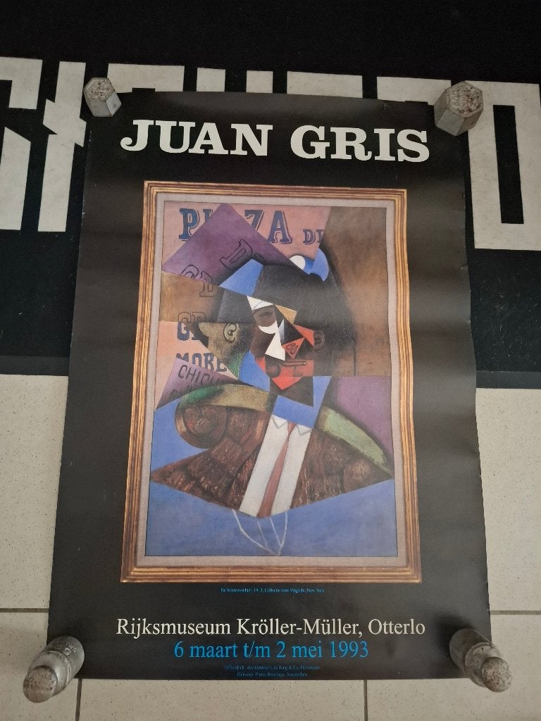 Oude poster kunst juan gris, Verzamelen, Posters, Rechthoekig Staand, Deurposter of groter, Ophalen of Verzenden, Zo goed als nieuw