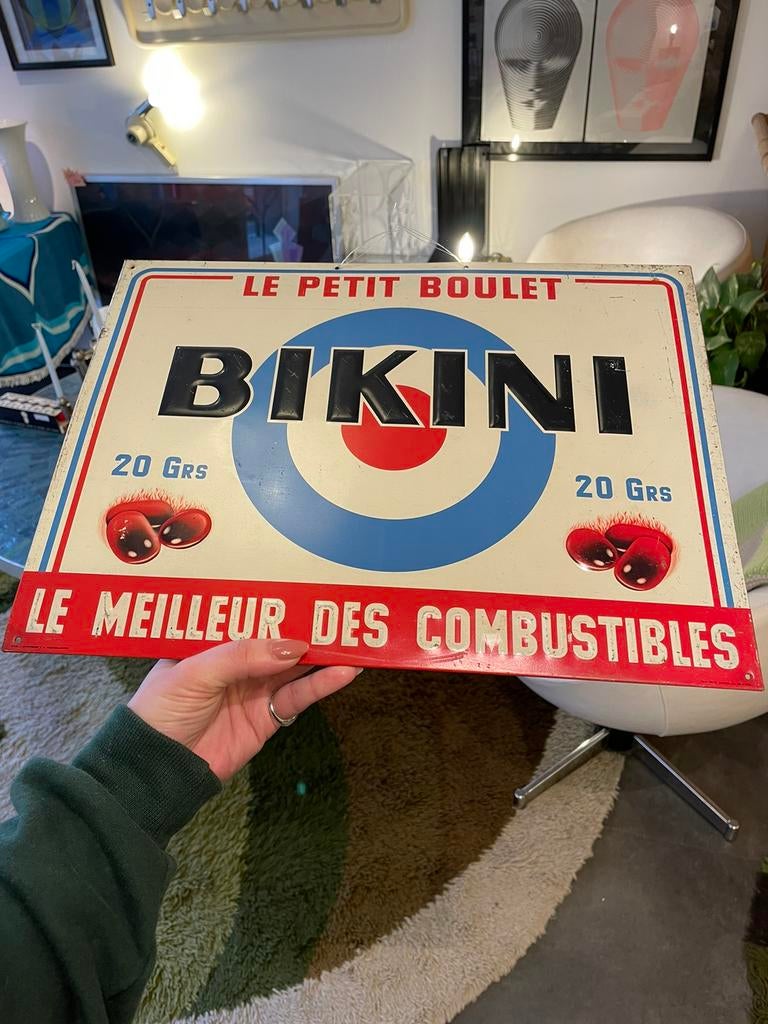 Plaque émaillée BIKINI, Ophalen of Verzenden