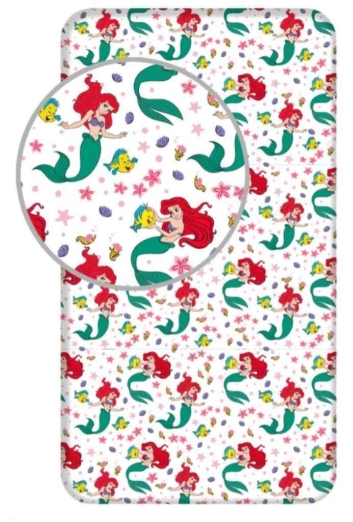 Disney Princess Ariel Hoeslaken 90x200 cm - Katoen, Meisje, Nieuw, Ophalen of Verzenden, Met elastische banden