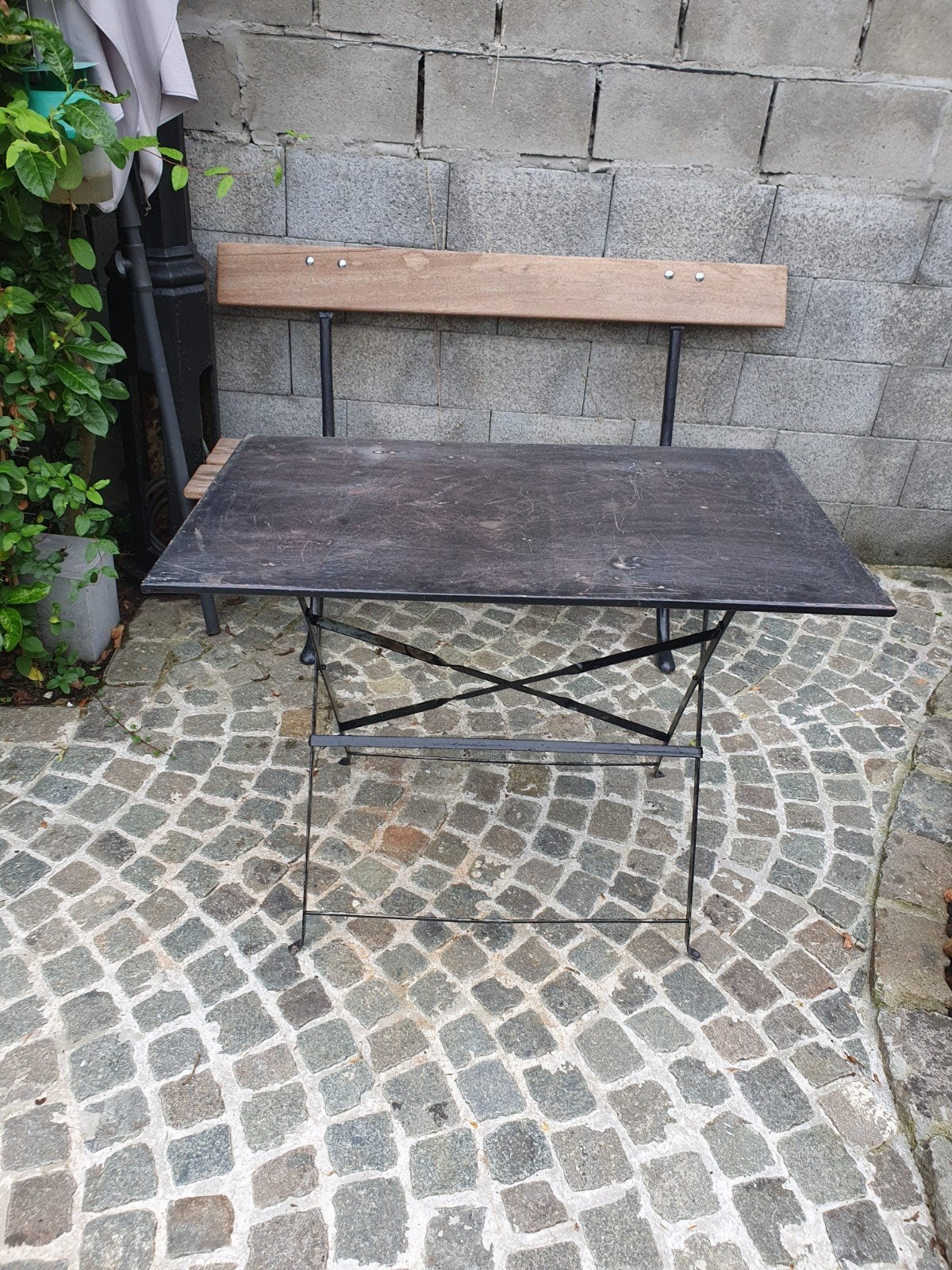 zeer mooi antiek tuinset zwaar gietijzeren bank  en tafel, Tuin en Terras, Tuinsets en Loungesets, Ophalen, Hout, Bank, Tuinset