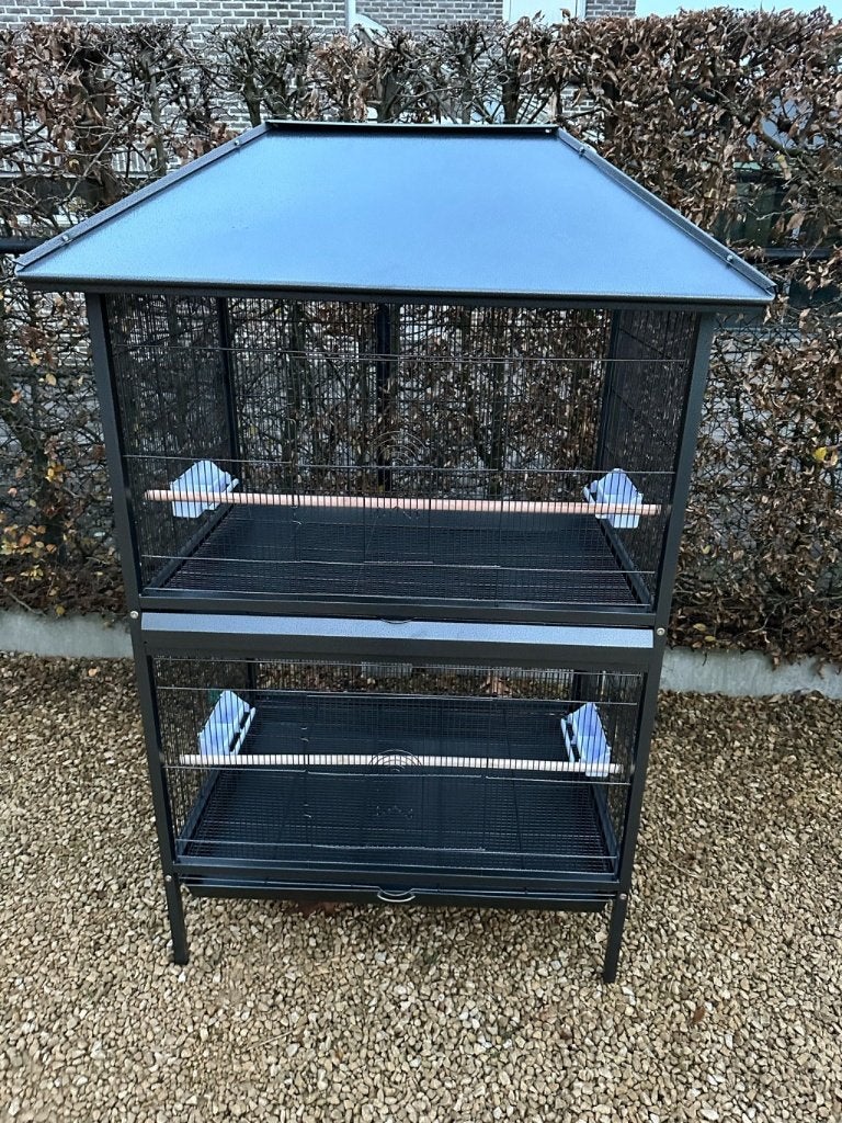 Vogelkooi Duplex deluxe, Dieren en Toebehoren, Ophalen, Nieuw, Metaal, Vogelkooi
