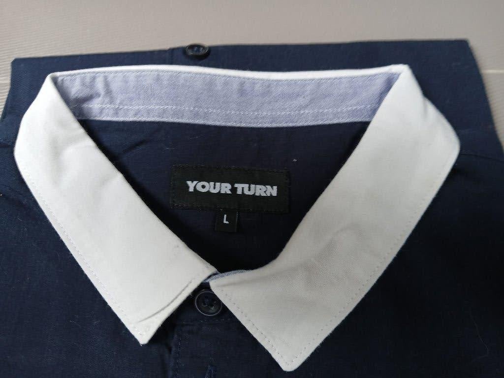 Hemd heren your turn maat large nieuw!, Blauw, Nieuw, Ophalen of Verzenden, Your Turn