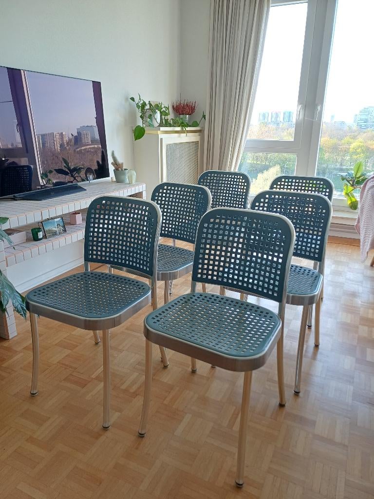 6x Silver Chair Vico Magistretti De Padova, Huis en Inrichting, Stoelen, Gebruikt, Vijf, Zes of meer stoelen, Kunststof, Metaal