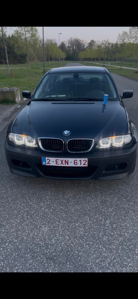 E46 320d project, Auto's, Achterwielaandrijving, Zwart, Blauw, Leder en Stof