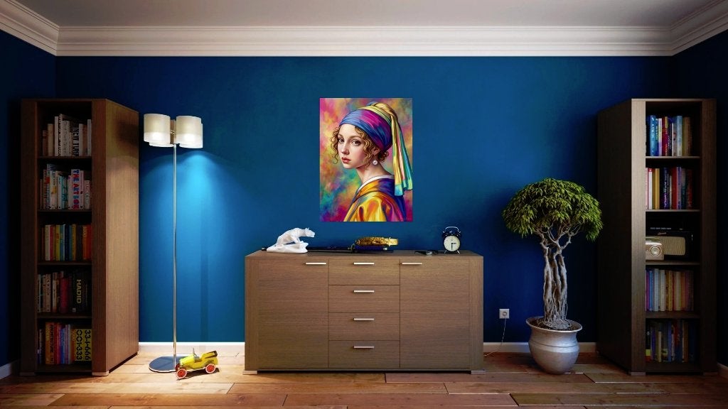 Vermeer 2026 Néo Pop Art coloré / 80x60 cm / Alu dibond, Antiquités & Art, Art | Peinture | Moderne, Giclée, Certificat d'authenticité