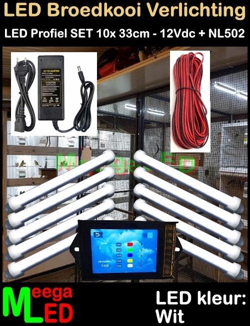 LED profiel strip NL502 SET 10x 33cm Broedkooi Kweekkooi, Ophalen of Verzenden, Nieuw, Aluminium, Broedkooi of Kweekkooi