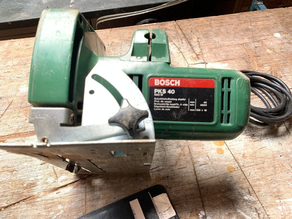cirkelzaag BOSCH, Doe-het-zelf en Bouw, Gereedschap | Zaagmachines, Ophalen, Gebruikt, Cirkelzaag, Bosch groen