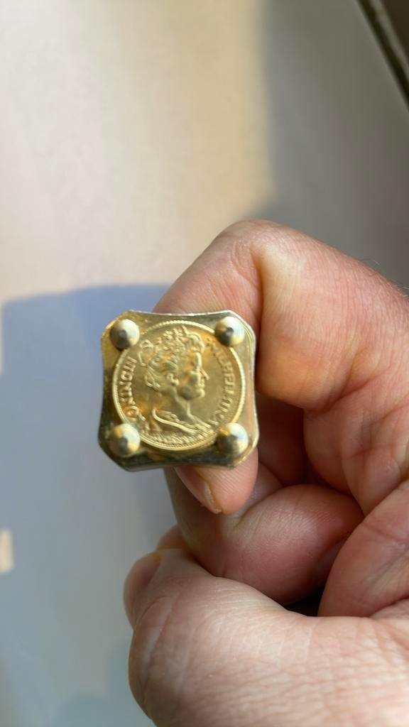 Vergulden zegelring (plaqué), Ophalen, Overige materialen, Heer, Zo goed als nieuw