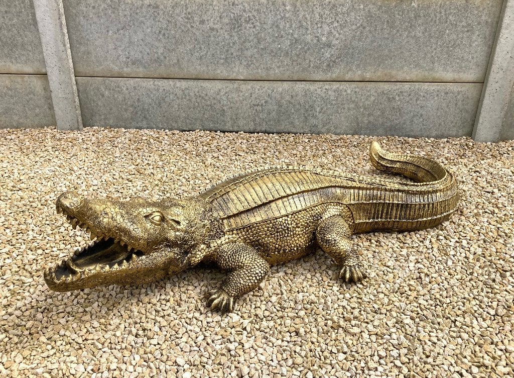 Beeld krokodil 150cm / weg is weg, Ophalen, Nieuw, Overige materialen, Dierenbeeld