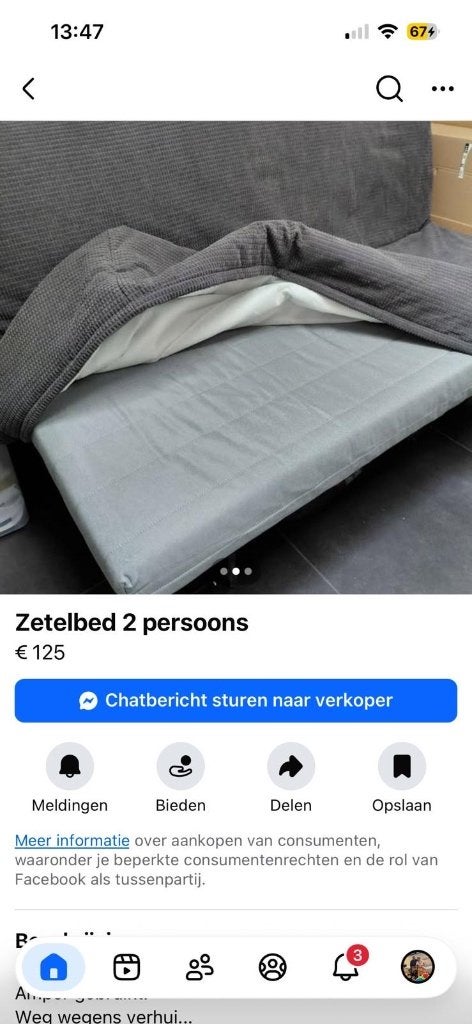 Slaapzetel, Ophalen