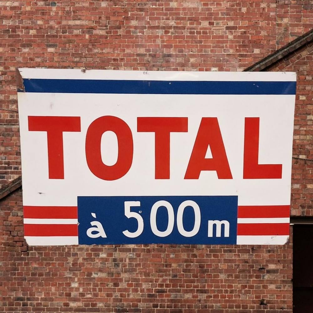 Super groot en zwaar emaille bord TOTAL️️️⛽️, Verzamelen, Ophalen, Gebruikt, Reclamebord