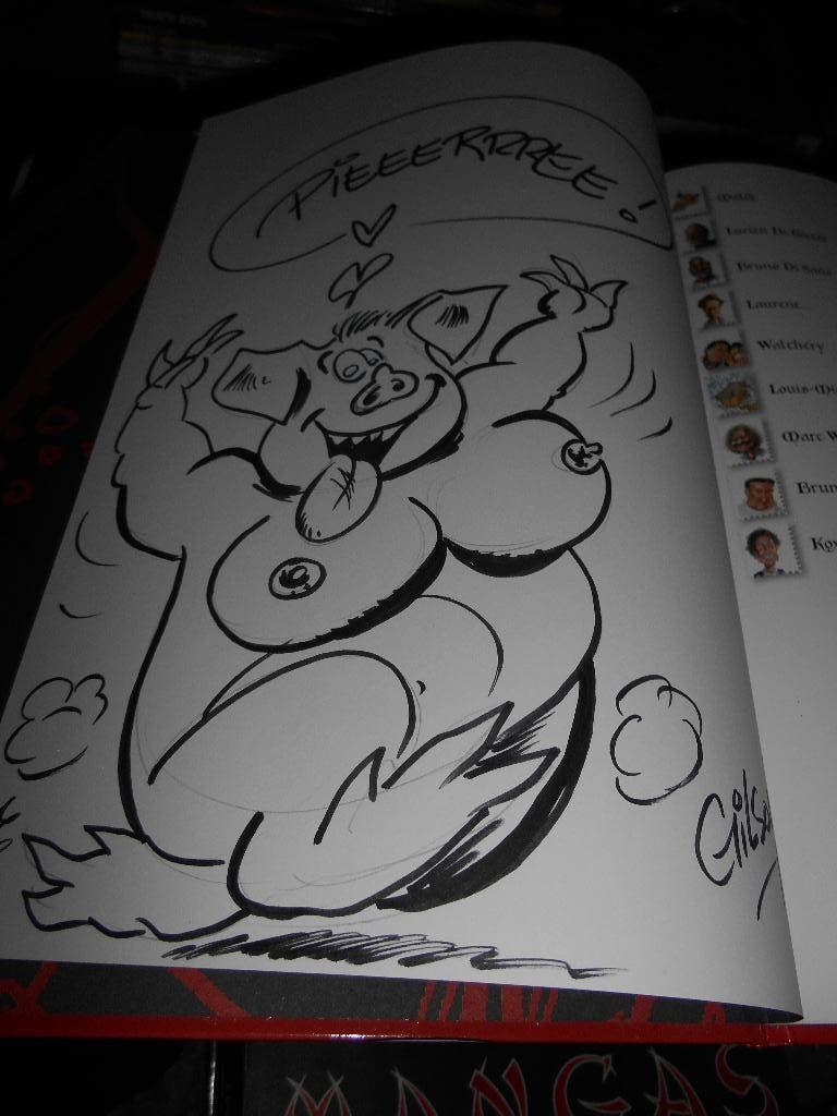 Dessin dédicacé de GILSON pour Chansons cochonnes 4 eo, Enlèvement ou Envoi