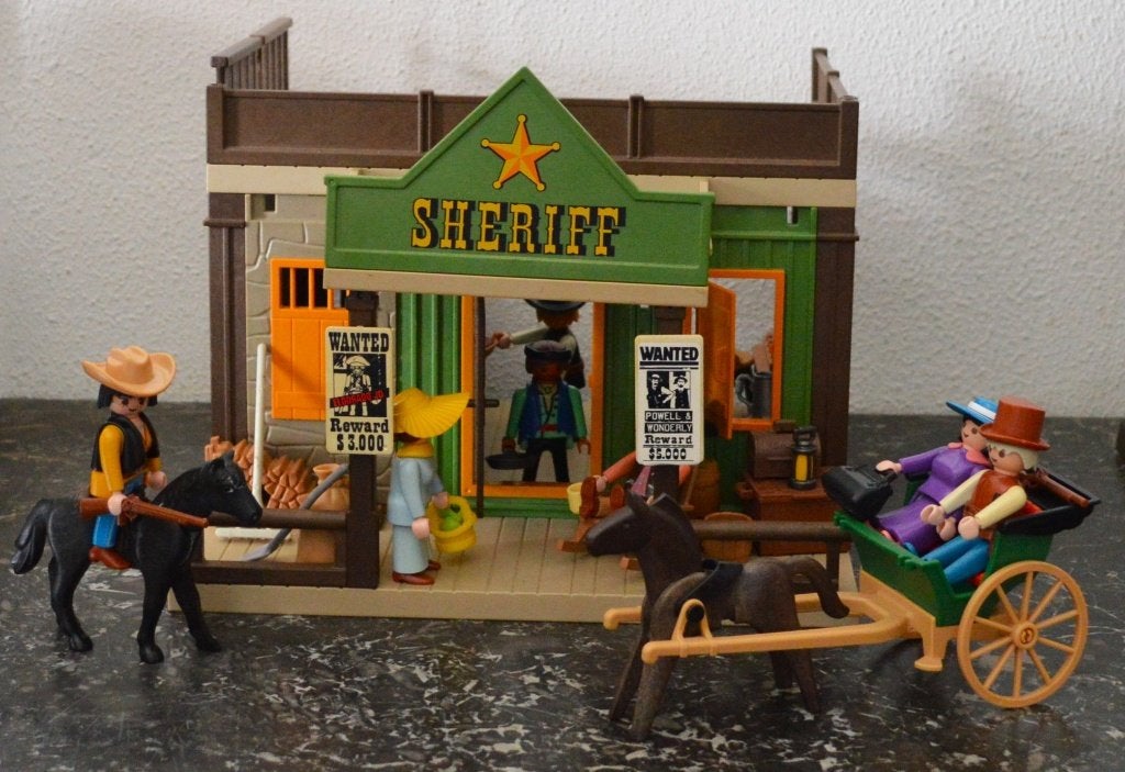 Playmobil Sheriff's office + koetsje, Kinderen en Baby's, Speelgoed | Playmobil, Complete set, Zo goed als nieuw, Figuren, Historisch