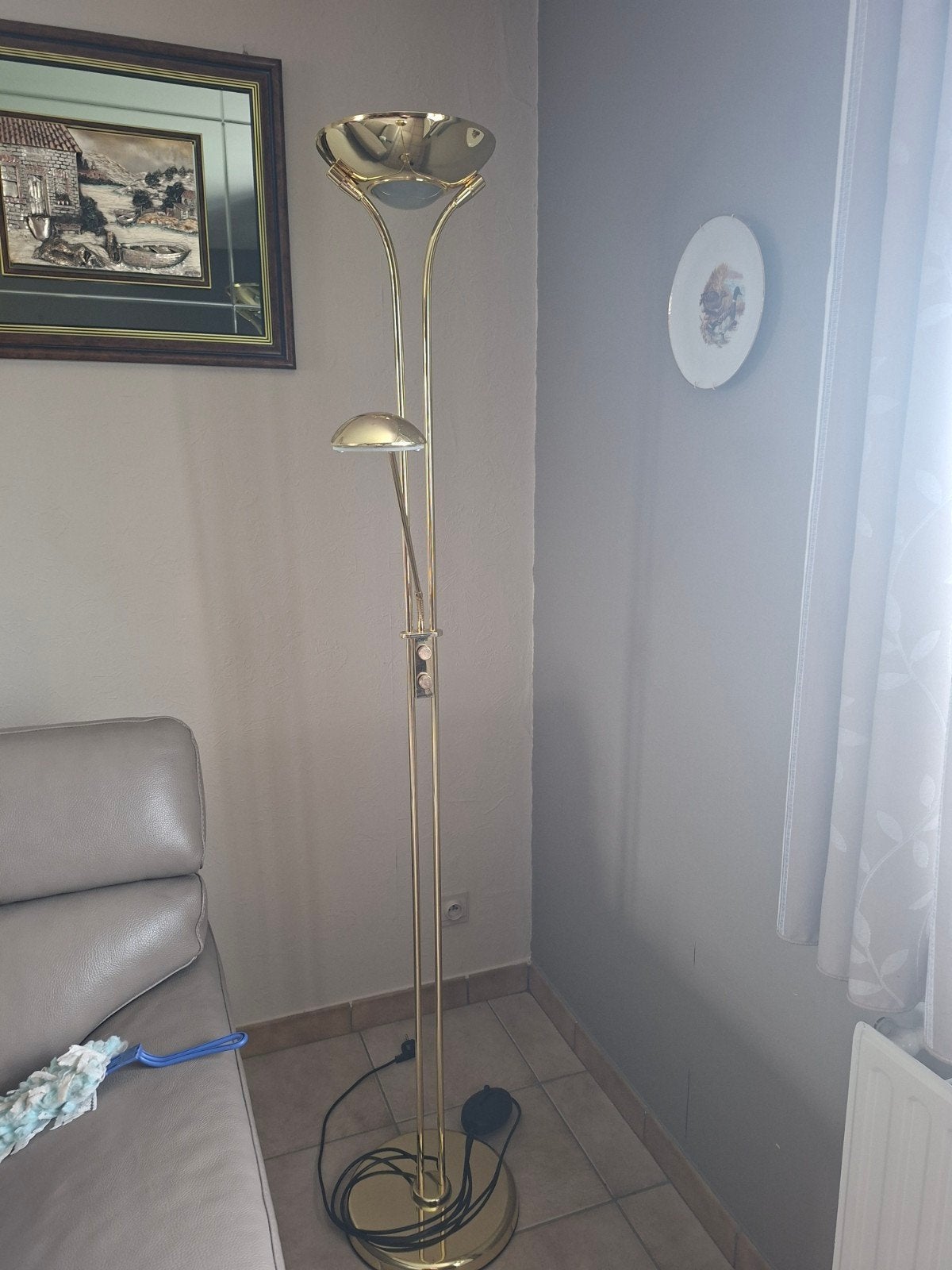 lampe sur pied dorée, Ophalen, Zo goed als nieuw
