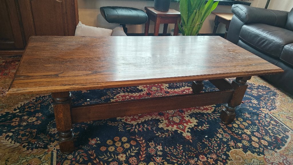 Massieve eiken salontafel, Huis en Inrichting, Ophalen, 50 – 75, Minder dan 50 cm, Gebruikt