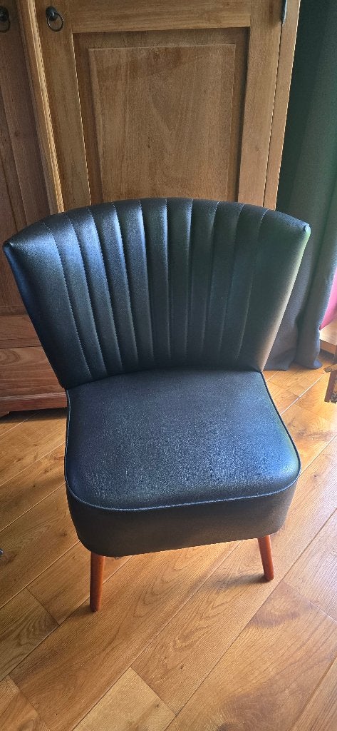Stoel zwart retro, Maison & Meubles, Bois, Comme neuf, Enlèvement, Retro/vintage