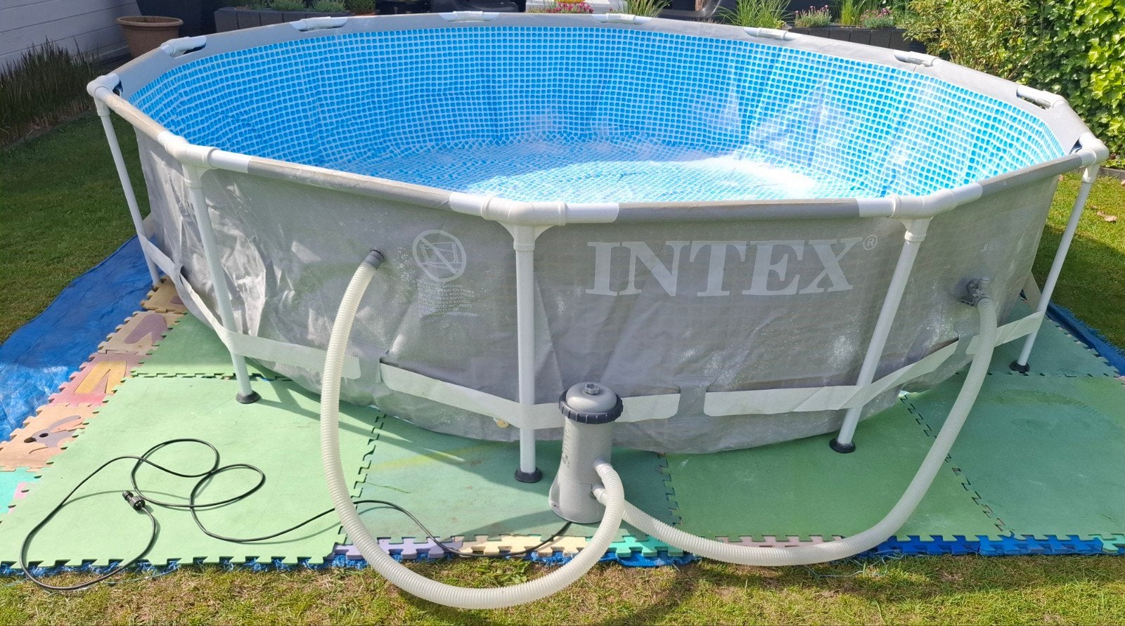 Zwembad Intex prism frame 3m66x76cm + filter +..(zie foto's), Ophalen, Gebruikt, Minder dan 80 cm, Rond
