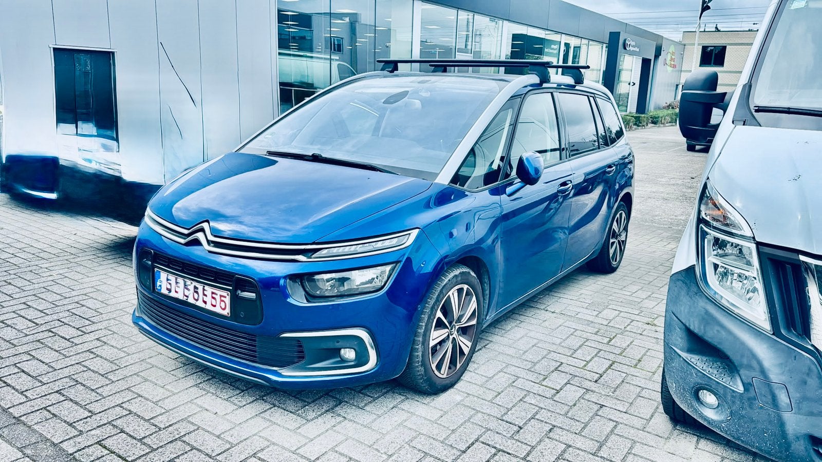 Citroën C4 Grand Picasso 2018bj Automaat 7pl, Dealer onderhouden, Monovolume, Blauw, Leder