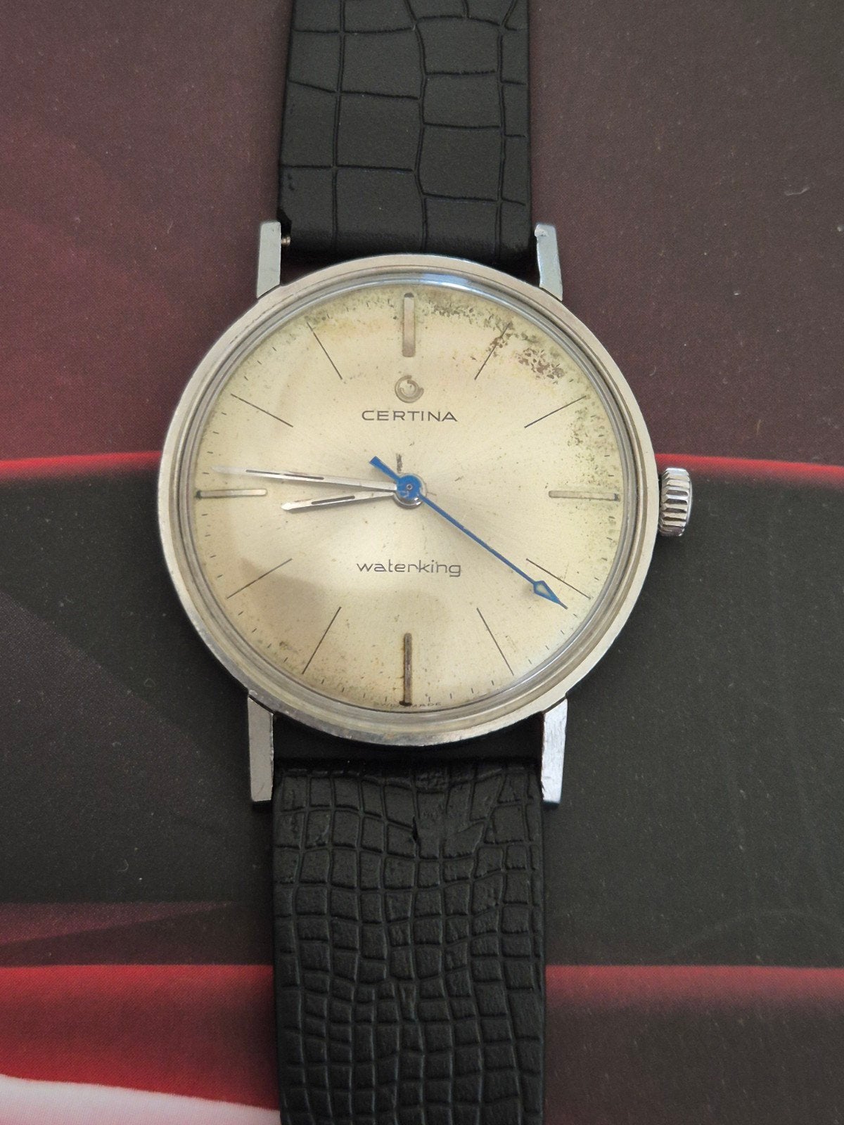 Vintage horloge Certina waterking mechanische handopwinder, Overige merken, Staal, Verzenden, Polshorloge
