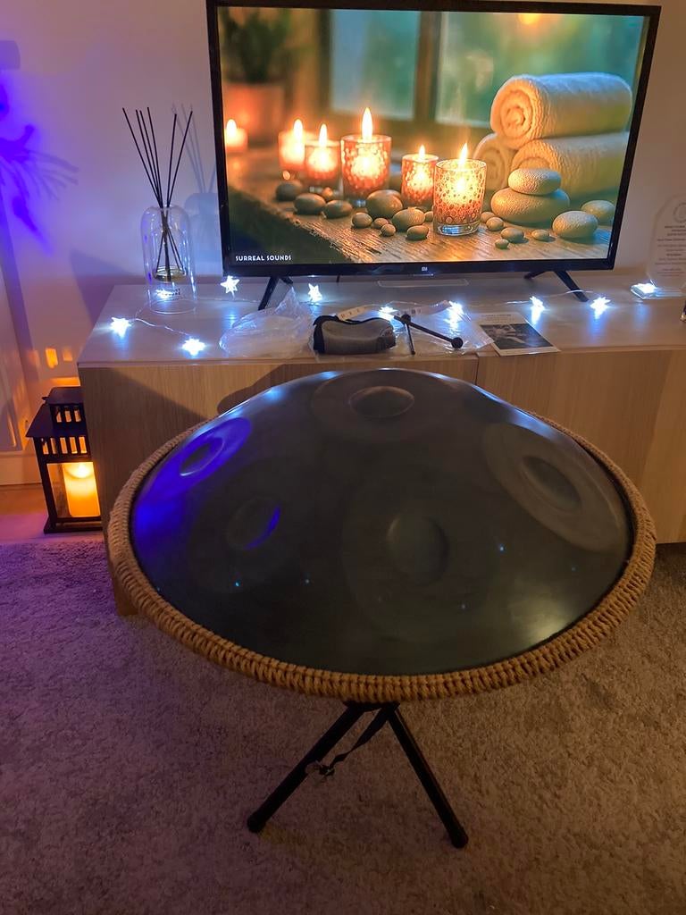 Handpan avec étui, stand et autres accessoires, Musique & Instruments, Enlèvement ou Envoi, Comme neuf, Batterie ou Percussions