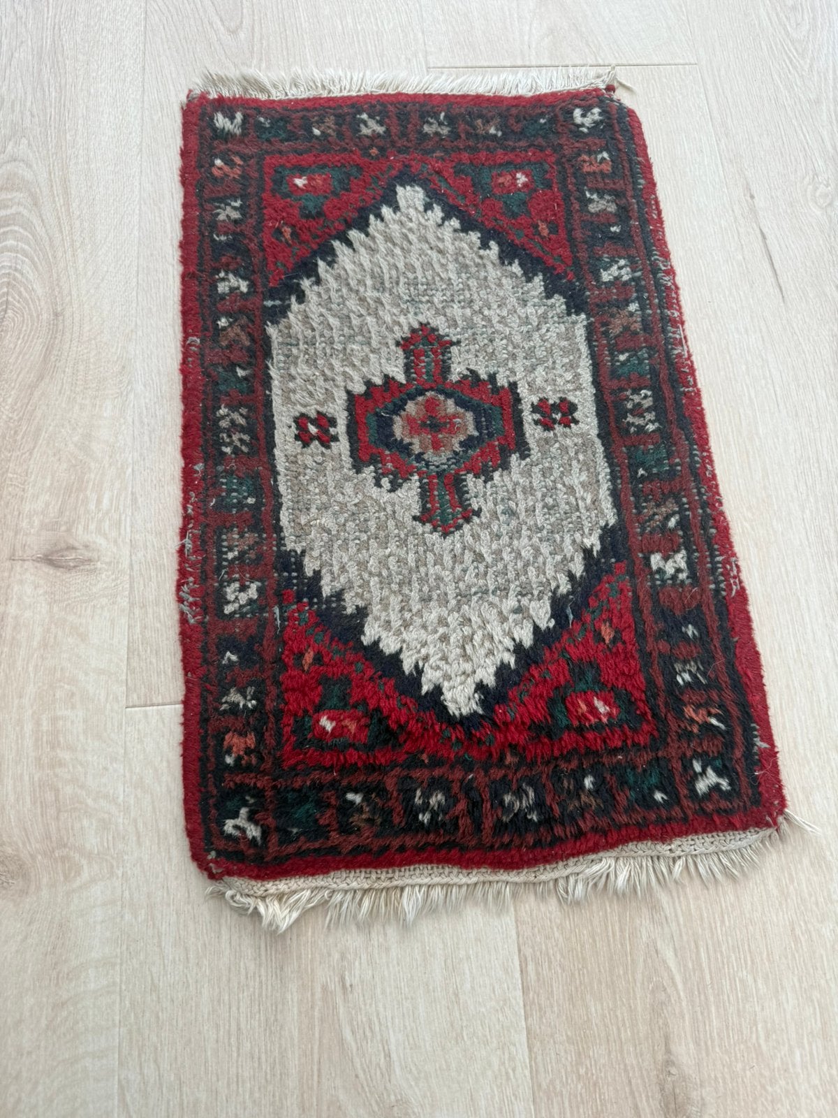 Handgeknoopt Oosters/Perzisch Tapijtje 62 x 37 cm – Wol, Antiek en Kunst, Ophalen of Verzenden