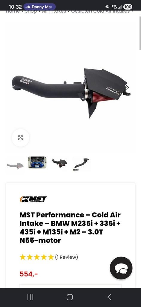 MST PERFORMANCE AIR INTAKE BMW F20 M 135 I, Ophalen