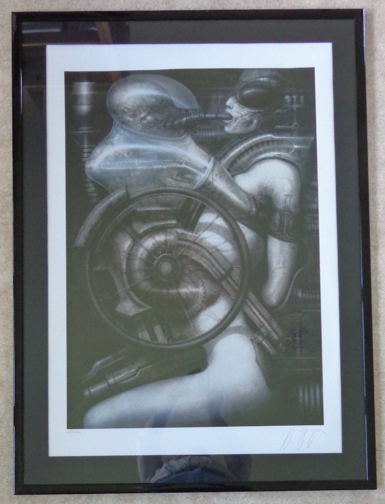 HANS RUDOLF GIGER / BIOMECHANOID / KLEUROFFSETLITHO 116x86cm, Gesigneerd, Ophalen