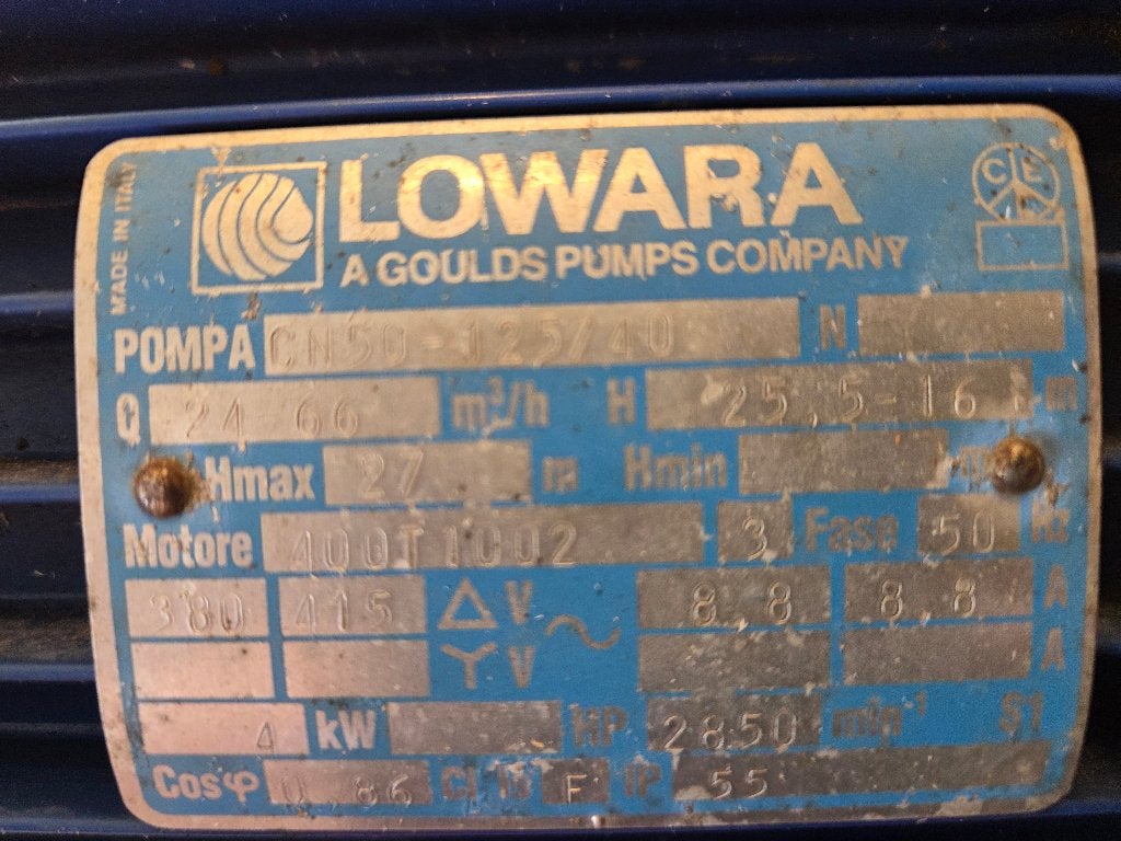 Lowara industriële centrifugaalpomp 4 kW – 400 v, Tuin en Terras, Ophalen