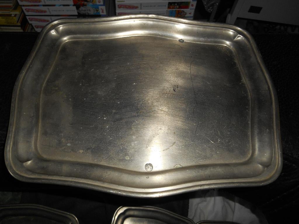 Plateau wiskemann en plaqué argent 33*26cm (Kursall Bier Pal, Antiquités & Art, Enlèvement ou Envoi, Argent