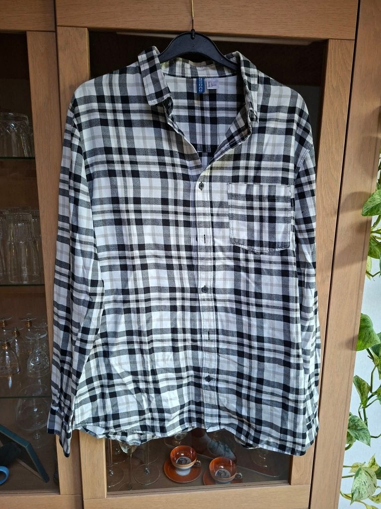 Divisé : Chemise grise à carreaux pour hommes (taille L), Tour de cou 41/42 (L), Gris, Enlèvement ou Envoi, Porté
