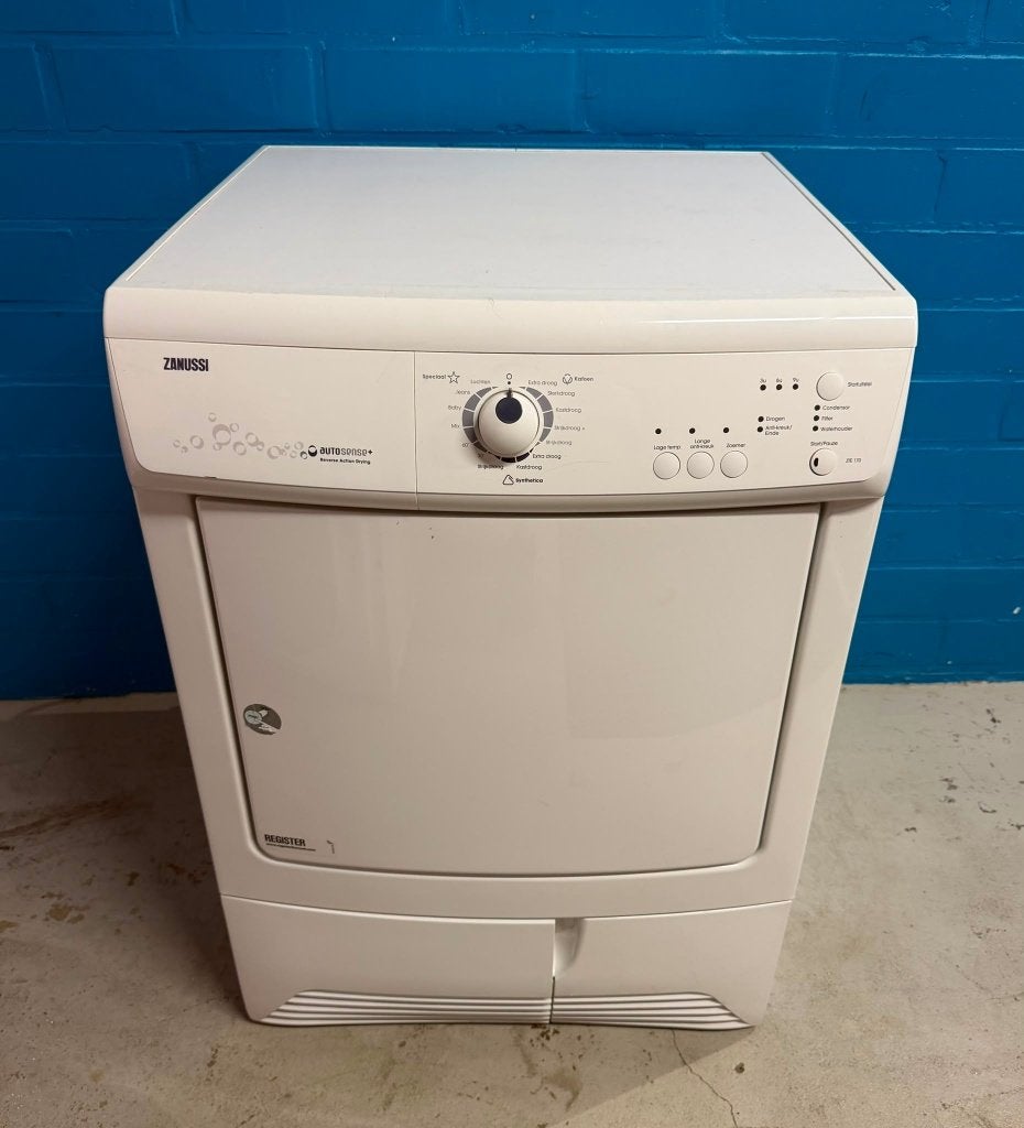 Zanussi droogkast, 6 à 8 kg, 85 à 90 cm, Phase anti-froissage, Chargeur frontal