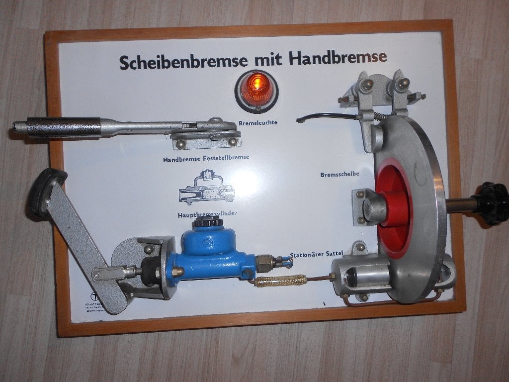 vintage schoolmodel , didactisch materiaal remmen auto, Ophalen