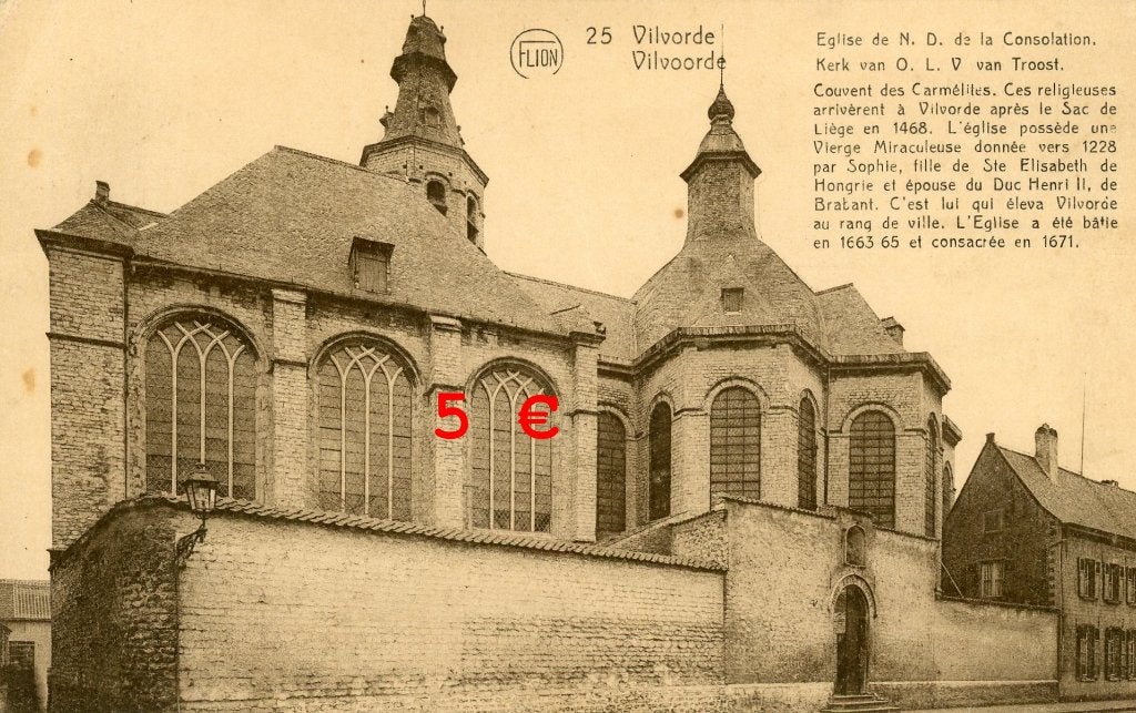 carte postale - Église de la Consolation - Vilvorde - 1920, Envoi