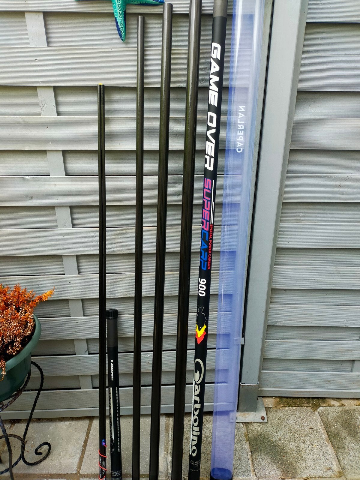 Canne supercarpe Garbolino 9m carbone et kit strippa., Enlèvement
