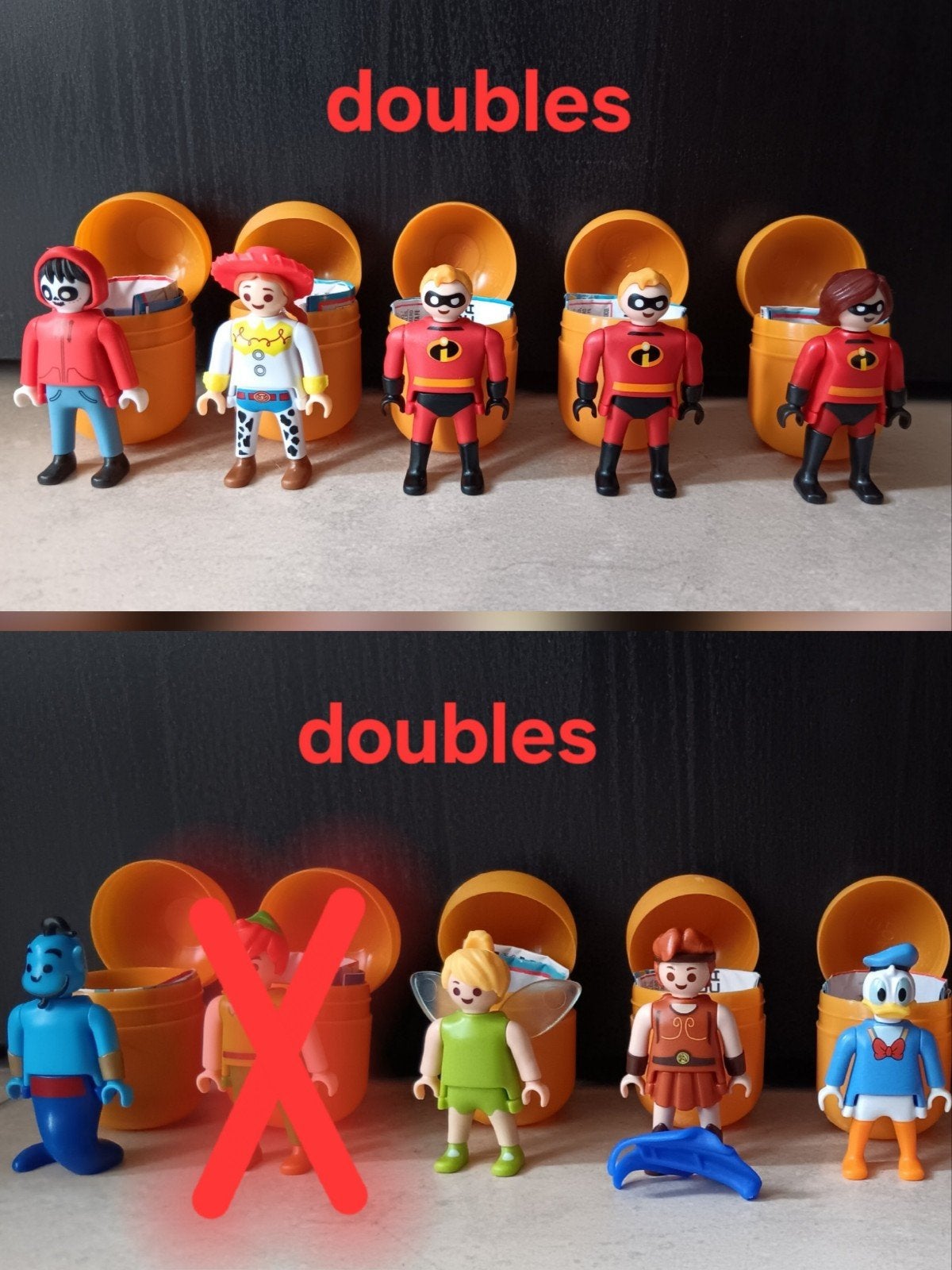 Échange kinder surprise playmobil disney, Enlèvement