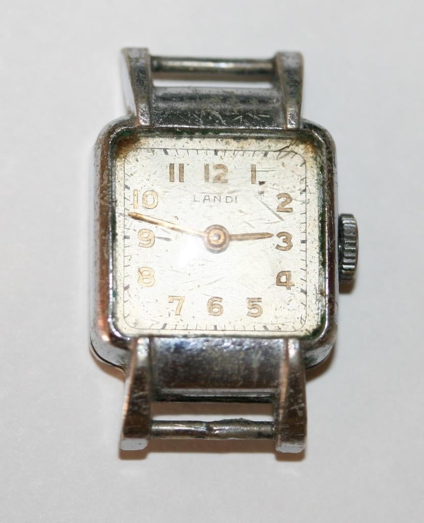 Landi Swiss made - Oude mechanische horloge, Antiek en Kunst, Antiek | Klokken, Ophalen of Verzenden