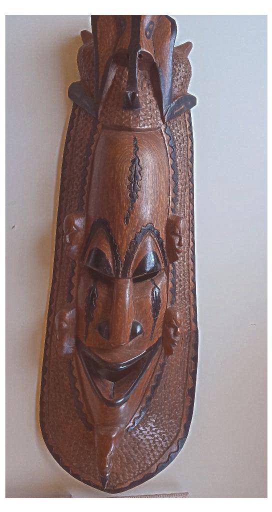 Masque Africain, Bois, Enlèvement ou Envoi, Brun, Masque