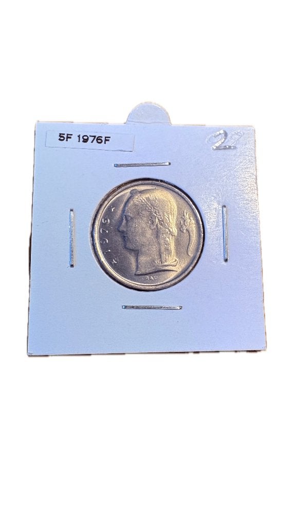 BOUDEWIJN I: 5 FRANCS 1976F, Postzegels en Munten, Ophalen of Verzenden