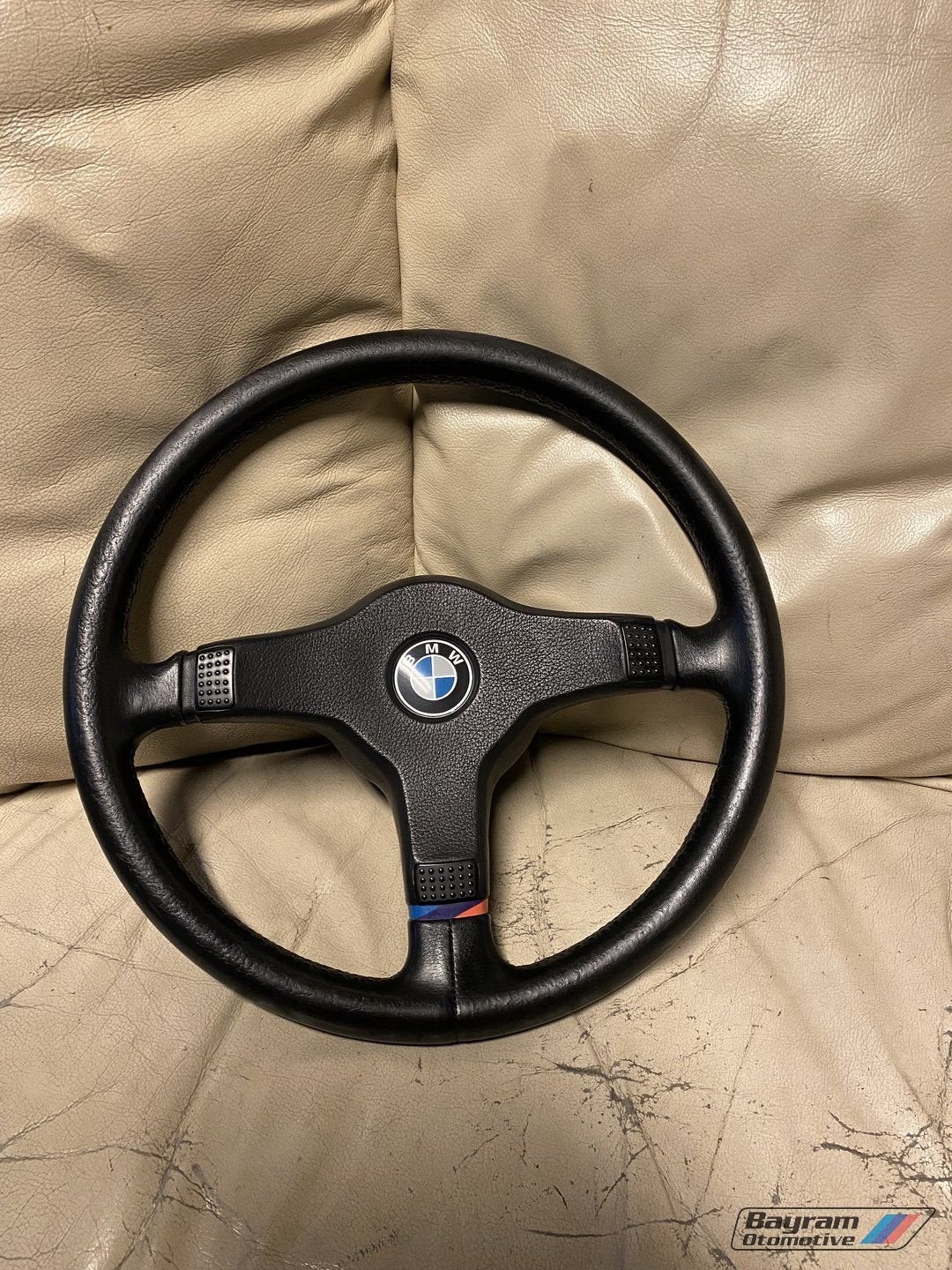 Bmw E30 mtechnik stuur zwart leder M3 E34 E24 3-serie E32, Gebruikt, -, -, Ophalen of Verzenden