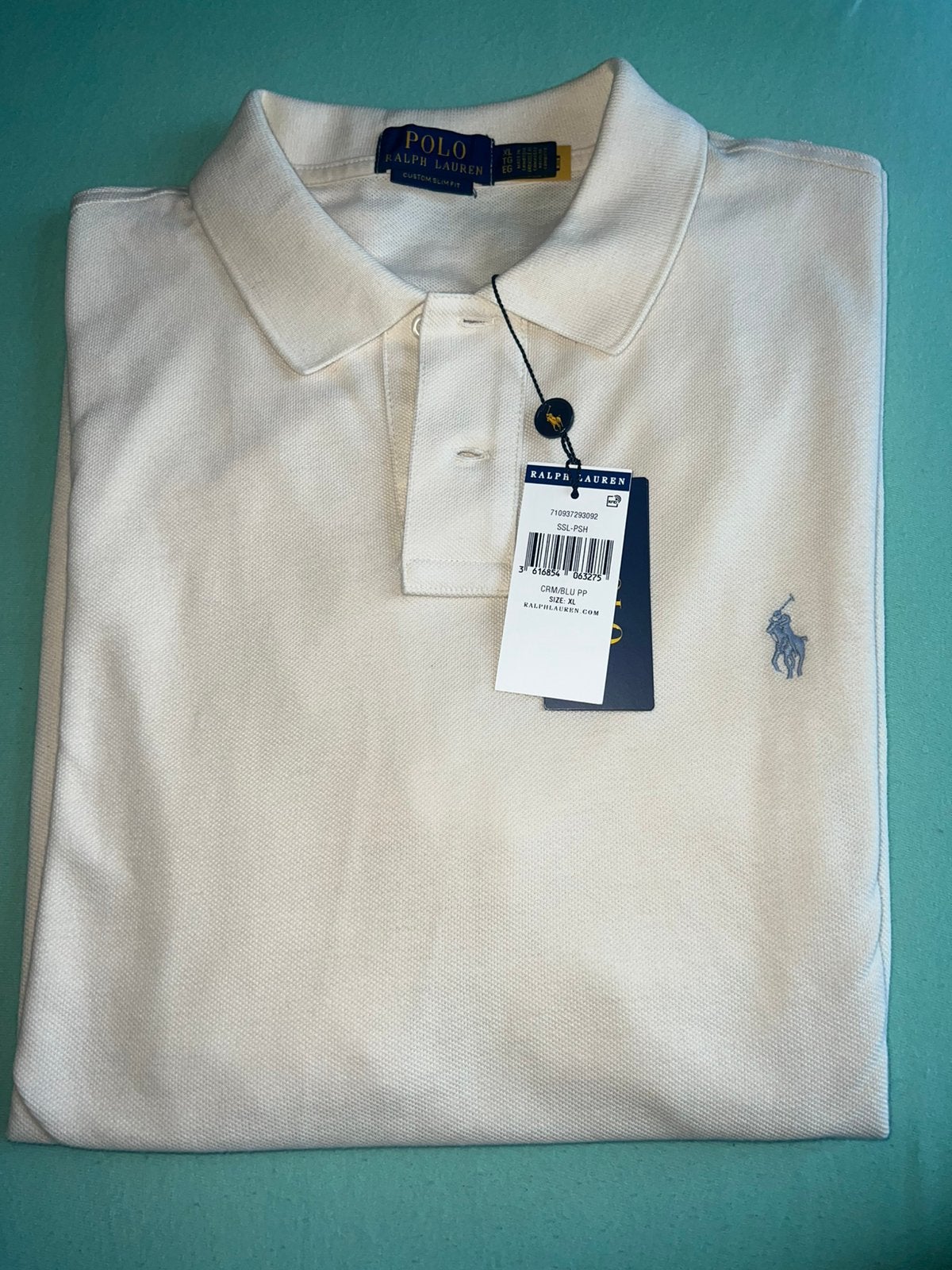 Polo Ralph Lauren crème avec étiquette authentique, Enlèvement ou Envoi, Comme neuf, Beige