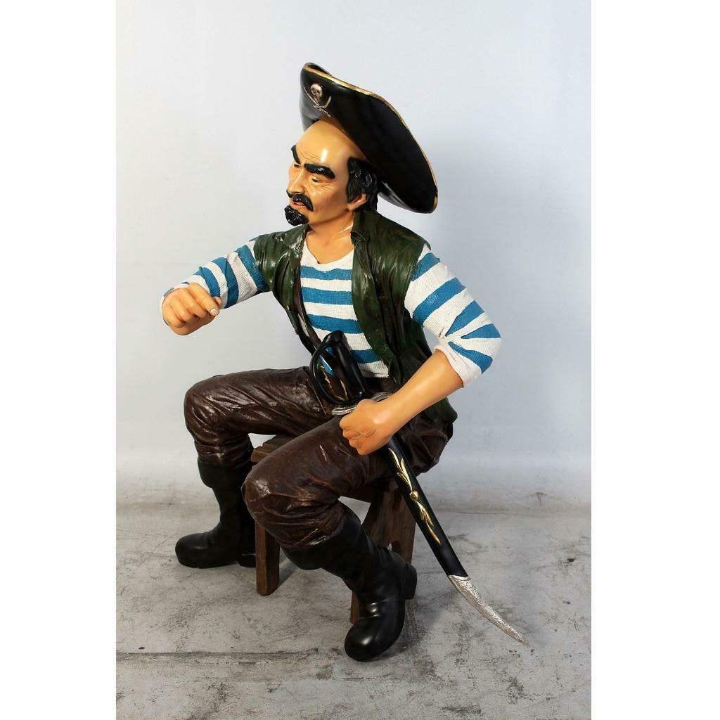 Pirate 150 cm - statue de pirate sur un tabouret, Enlèvement, Neuf