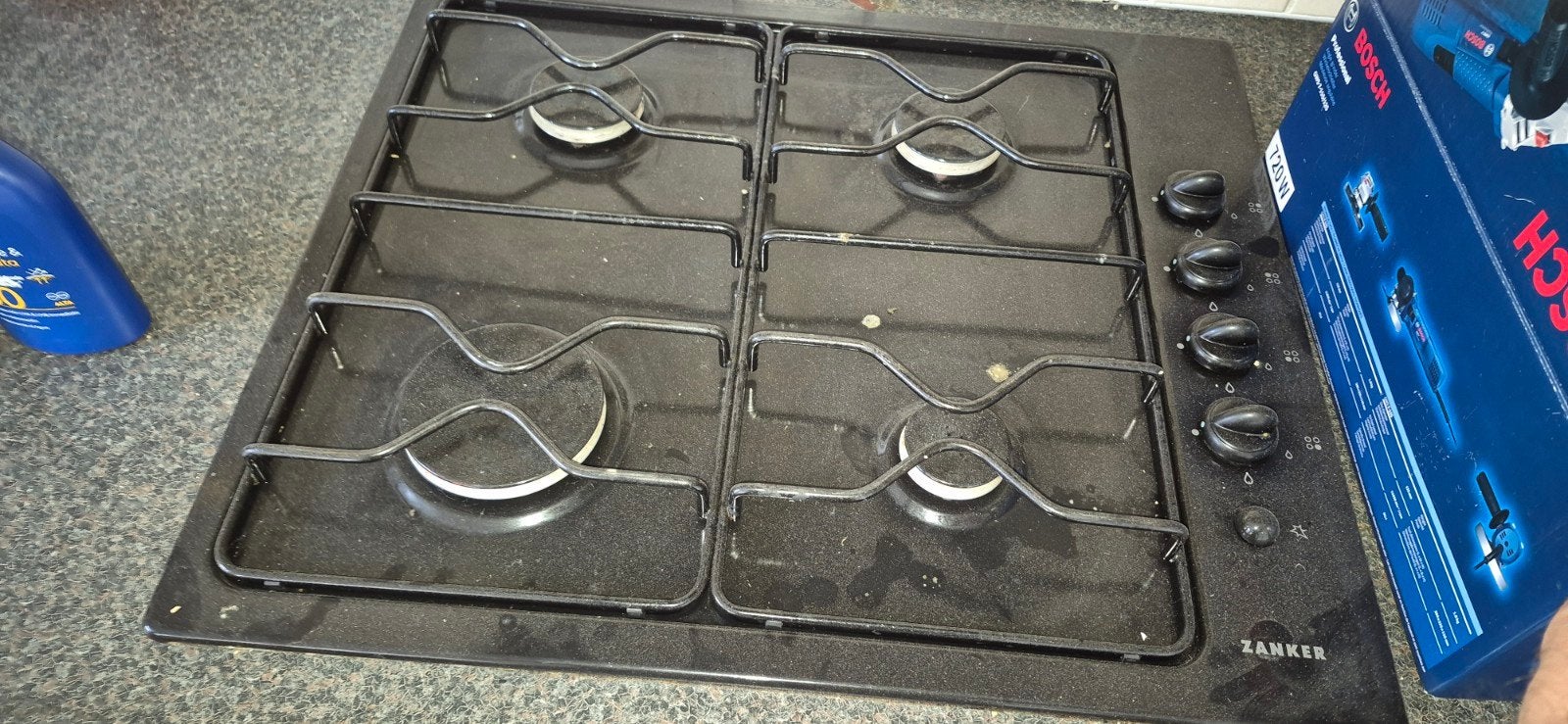 zanker gaskookplaat, Ophalen, Gebruikt, 4 kookzones, Inbouw