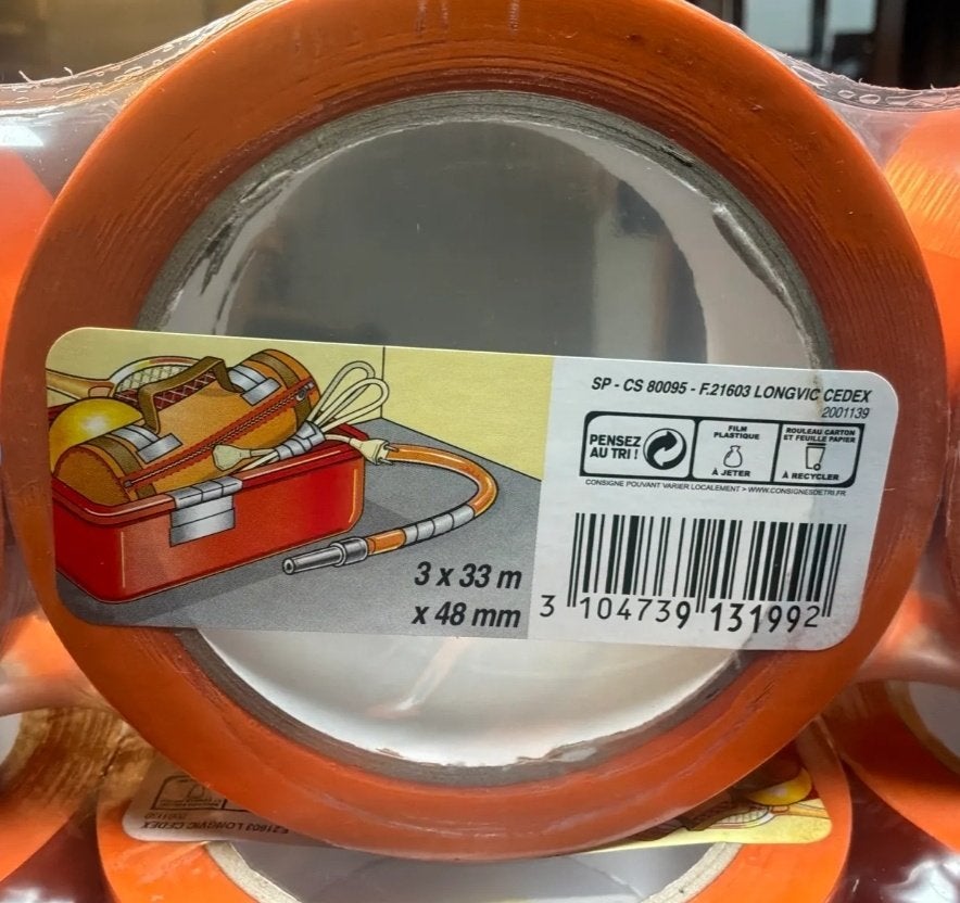 3 x rol oranje plakband om verf voor te bereiden, Doe-het-zelf en Bouw, Verf, Beits en Lak, Nieuw, Oranje, Ophalen of Verzenden